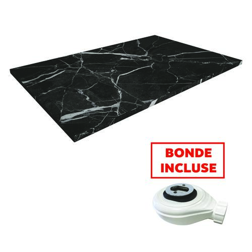 Receveur de douche résine de synthèse Nola marbre Noir 90x160